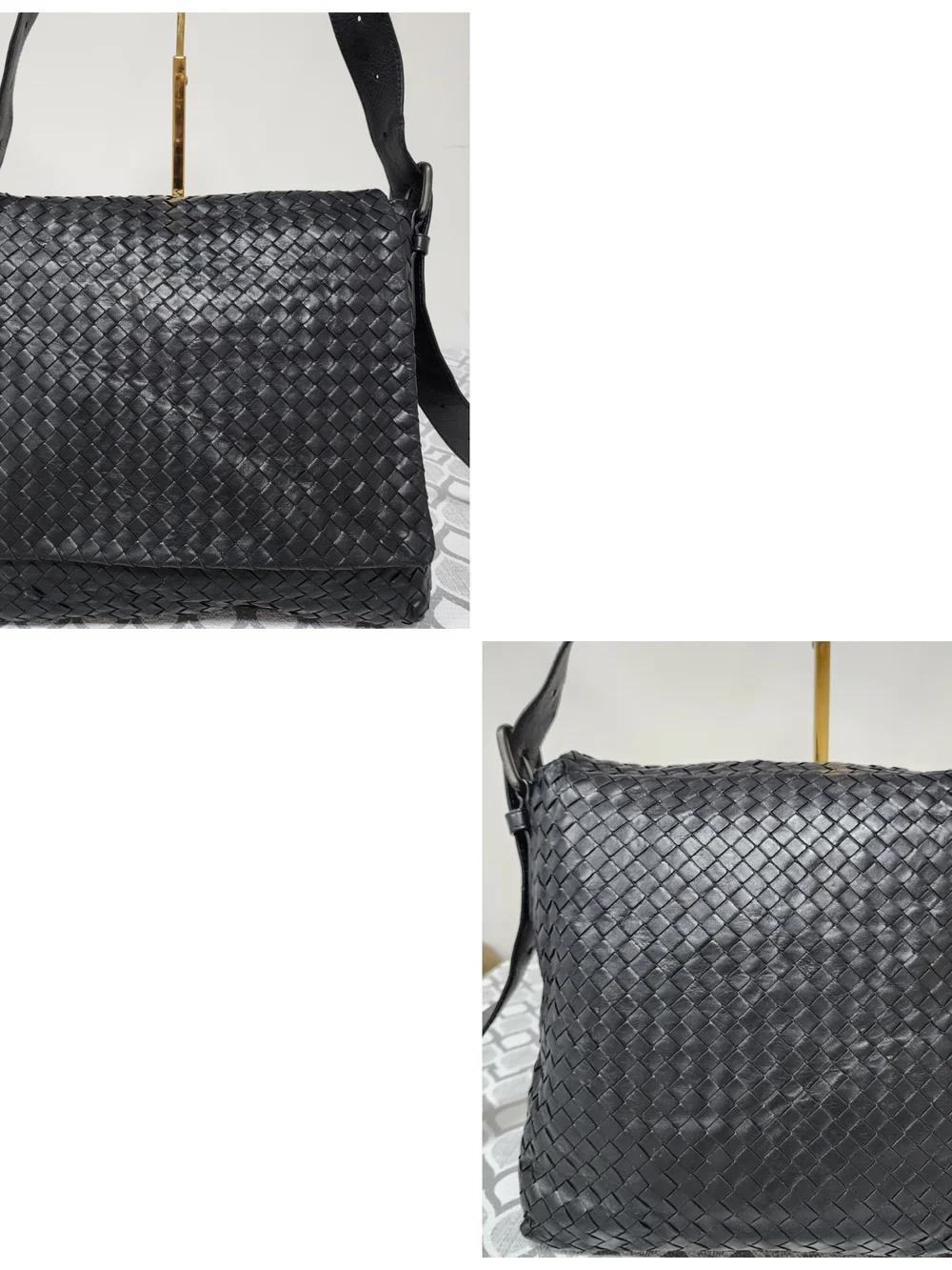 BOTTEGA VENETA Nappa Intrecciato Messenger Bag Black